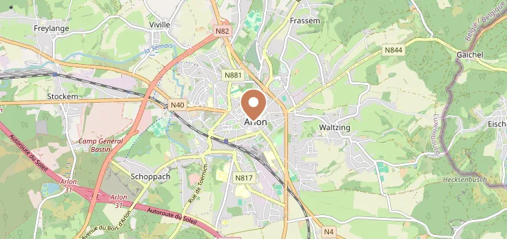 Map of Arlon (6700), Belgian Luxembourg