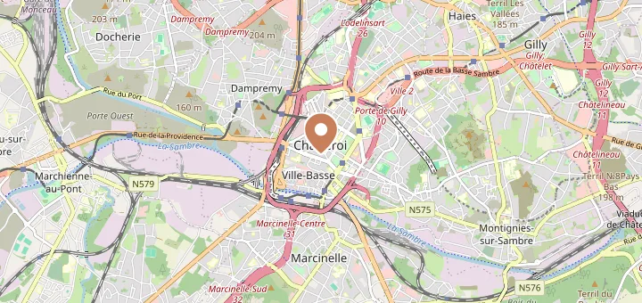 Map of Charleroi (6000), Hainaut