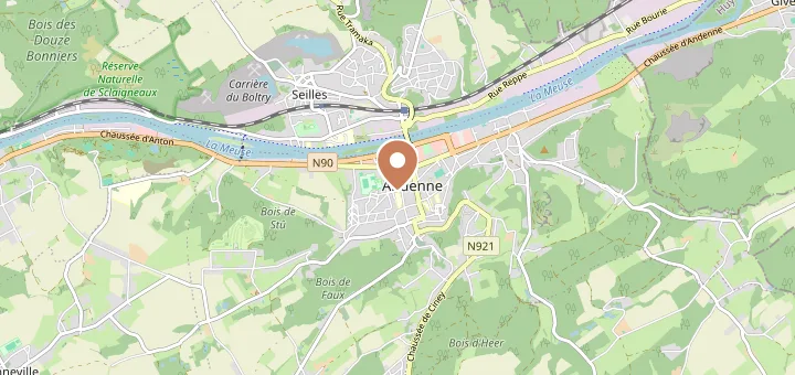 Map of Andenne (5300), Namur Province