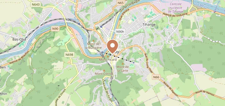Map of Huy (4500), Liège Province
