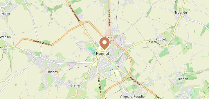 Map of Hannut (4280), Liège Province