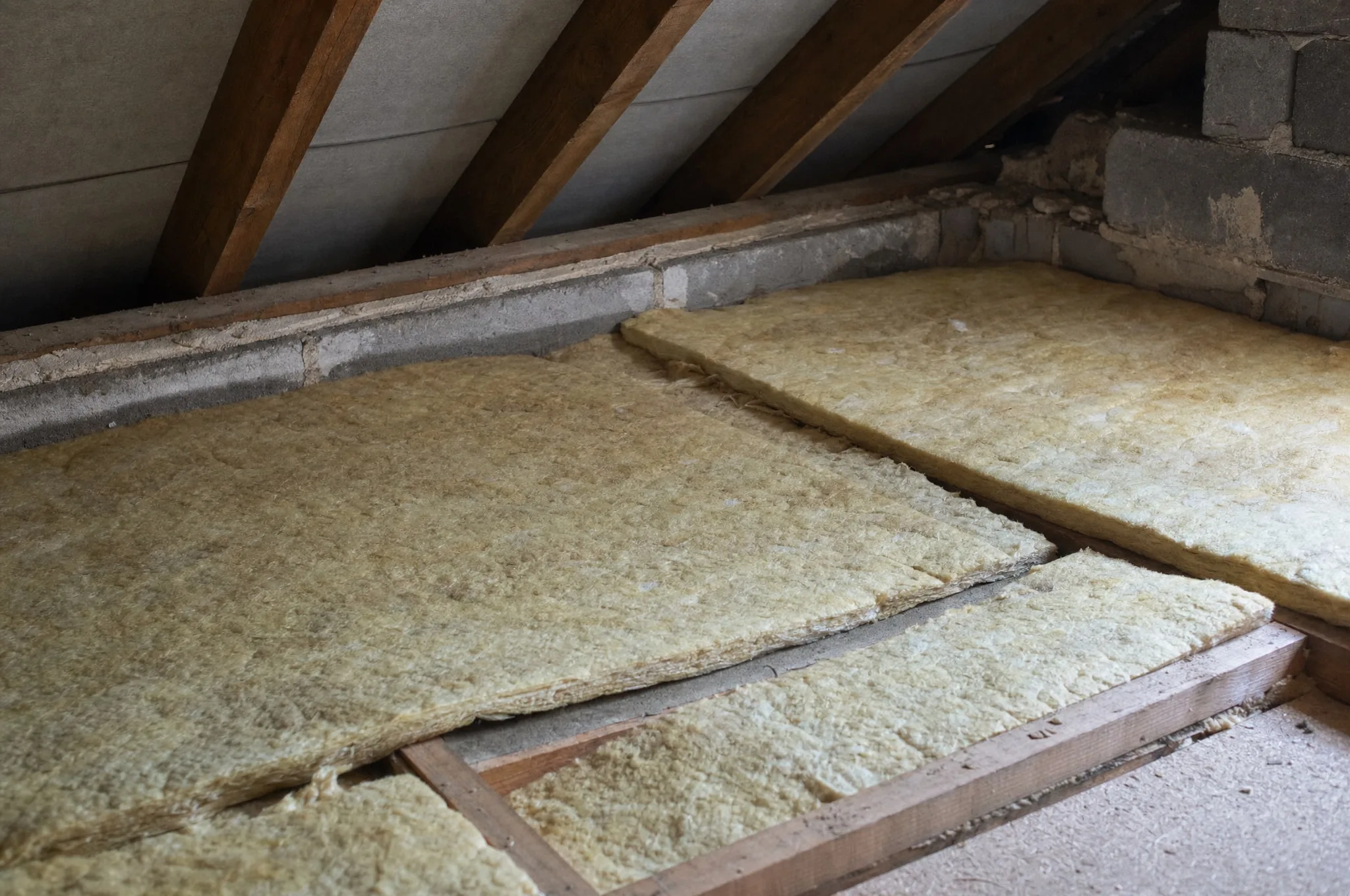 settled attic wool · visible thermal bridge