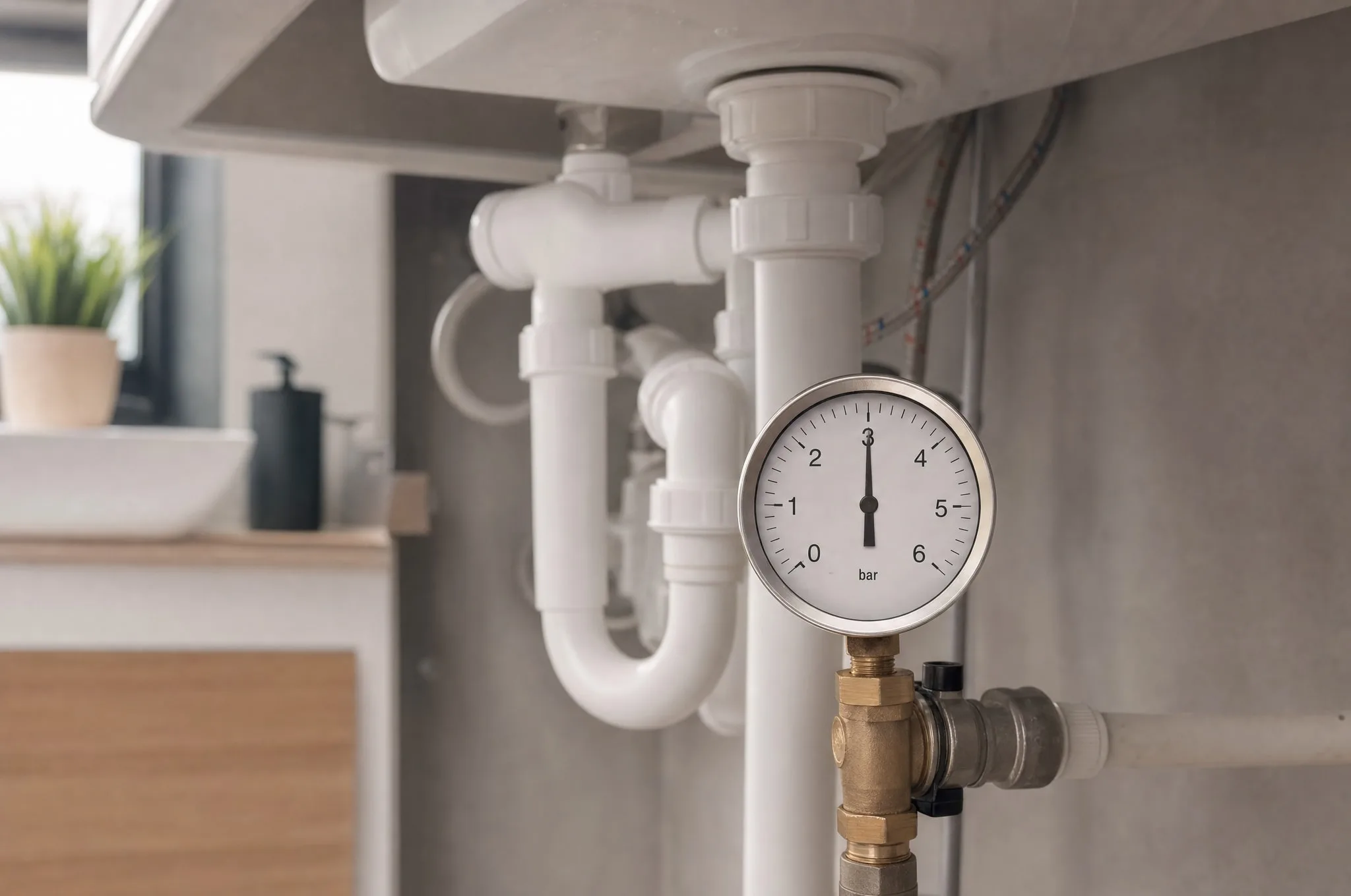 pressure 3 bar · no leak · fast drainage