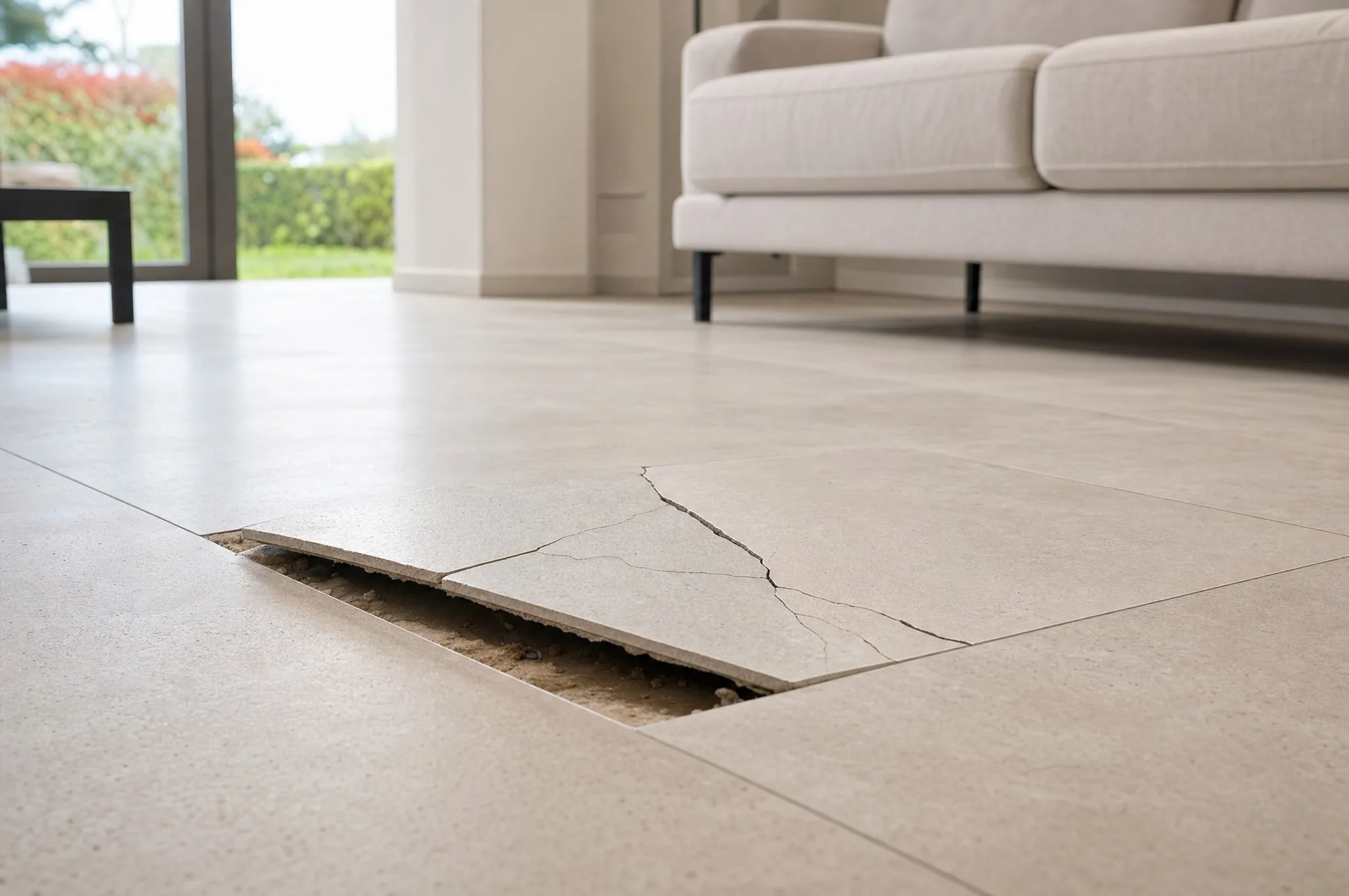 hollow-sounding tile · missing joint