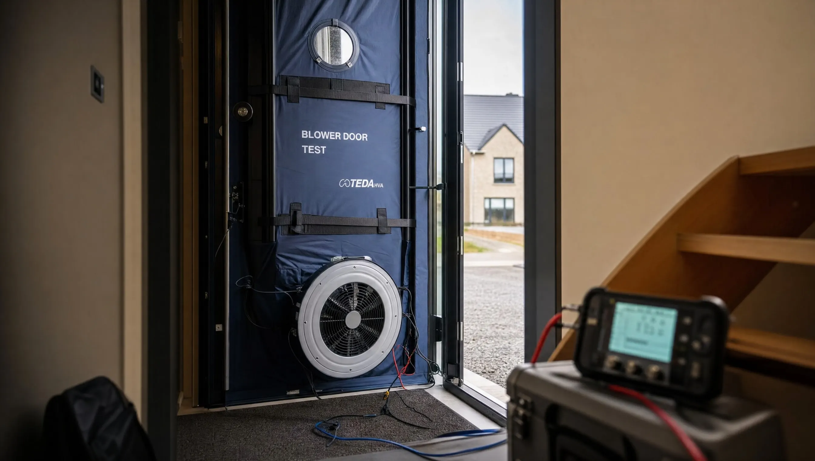 Blower Door test: air-tightness at reception
